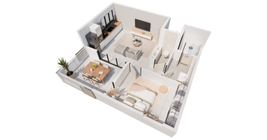appartement t2 dans residence standing - centre-ville st pierre