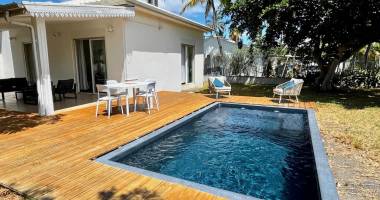 a louer villa f4 avec piscine à 3 minutes du lagon